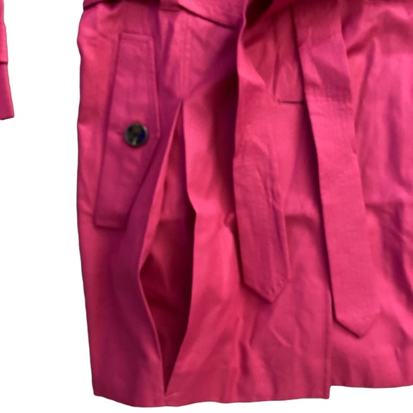 LONDON FOG Womens Pink Belted Trench Coat L - Picture 13 of 16